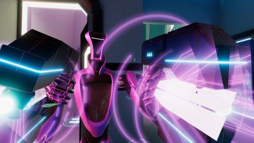 an in game imagge from holybots arena provided by synthesis vr