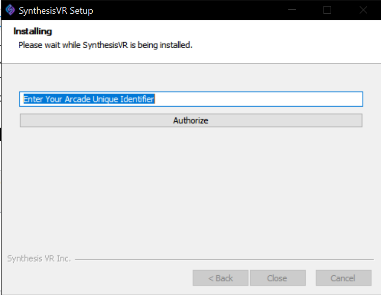 an image of the synthesis vr proxy installer